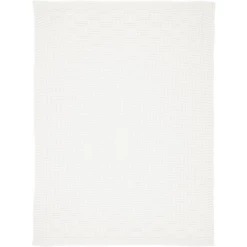 Alvi Gebreide Deken Ruit Wit 75 X 100 Cm