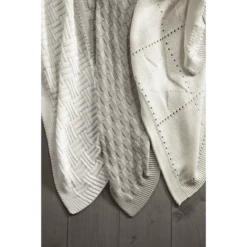 Alvi Gebreide Deken Ruit Wit 75 X 100 Cm -Beddengoed Verkoopwinkel alvi gebreide deken ruit wit 75 x 100 cm a294938 3