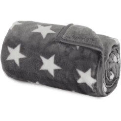 Babybay Knuffeldeken Donkergrijs Ster Wit