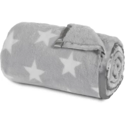 Babybay Knuffeldeken Lichtgrijs Ster Wit