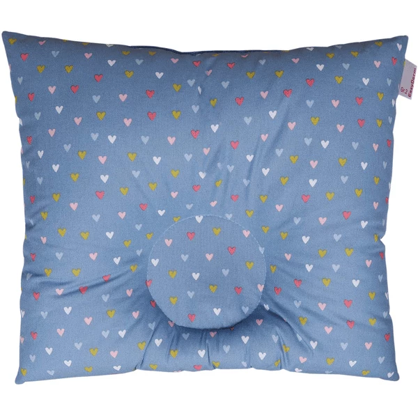 BabyDorm ® Preventief Kussen EasyDorm Nick Blauw Met Gekleurde Hartjes 1 BabyDorm ® Preventief Kussen EasyDorm Nick Blauw Met Gekleurde Hartjes