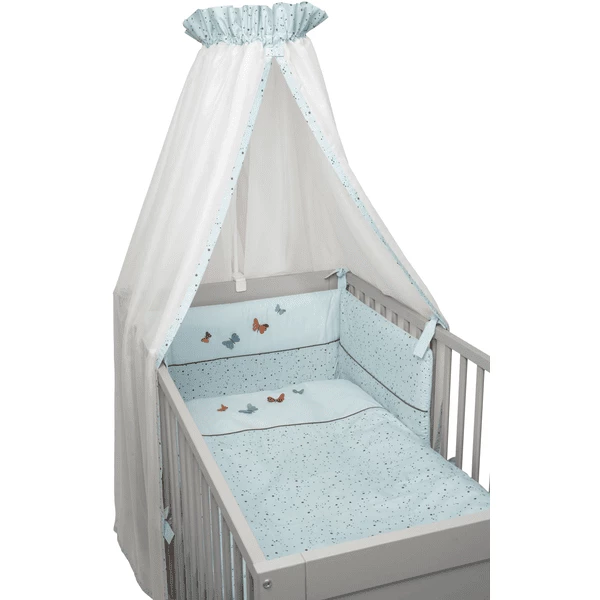 Be Be 's Collectie Mousseline Beddenset 3st 3D Vlinder Mint 2 Be Be 's Collectie Mousseline Beddenset 3st 3D Vlinder Mint - Afbeelding 2