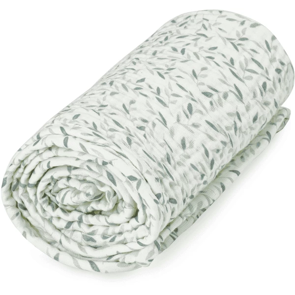 Cam Cam Copenhagen Mousseline Babydeken Green Leaves 1 Cam Cam Copenhagen Mousseline Babydeken Green Leaves