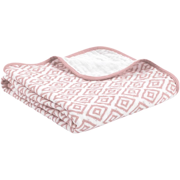 Emma & Noah Deken Ruitjes Roze 120 X 120 Cm 2 Emma & Noah Deken Ruitjes Roze 120 X 120 Cm - Afbeelding 2