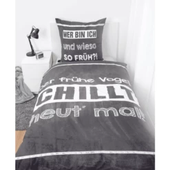 HERDING Beddengoed Spreuken "De Vroege Vogel..." 135 X 200 Cm -Beddengoed Verkoopwinkel herding beddengoed spreuken de vroege vogel 135 x 200 cm a360677 3