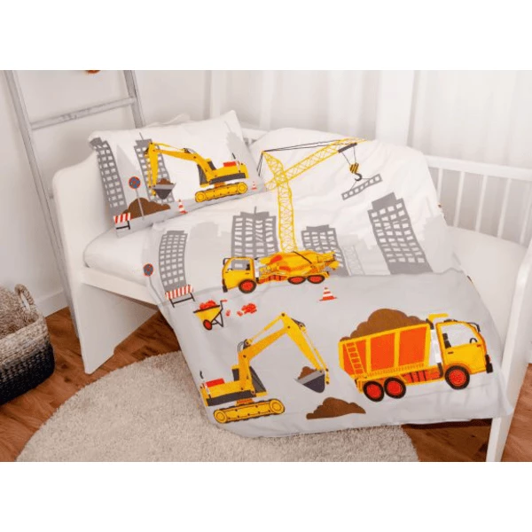 HERDING Flanellen Beddengoed Bouwplaats 100 X 135 Cm 2 HERDING Flanellen Beddengoed Bouwplaats 100 X 135 Cm - Afbeelding 2