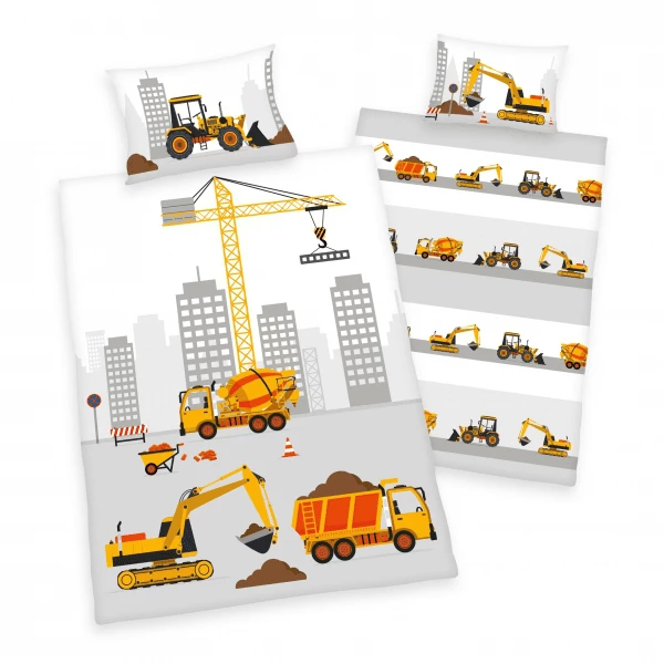 HERDING Flanellen Beddengoed Bouwplaats 100 X 135 Cm 1 HERDING Flanellen Beddengoed Bouwplaats 100 X 135 Cm