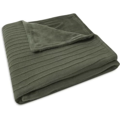 Jollein Knuffeldeken Ledikant 100x150 Cm Zuiver Gebreid Blad Green / Velvet -Beddengoed Verkoopwinkel jollein knuffeldeken ledikant 100x150 cm zuiver gebreid blad green velvet a384853 4