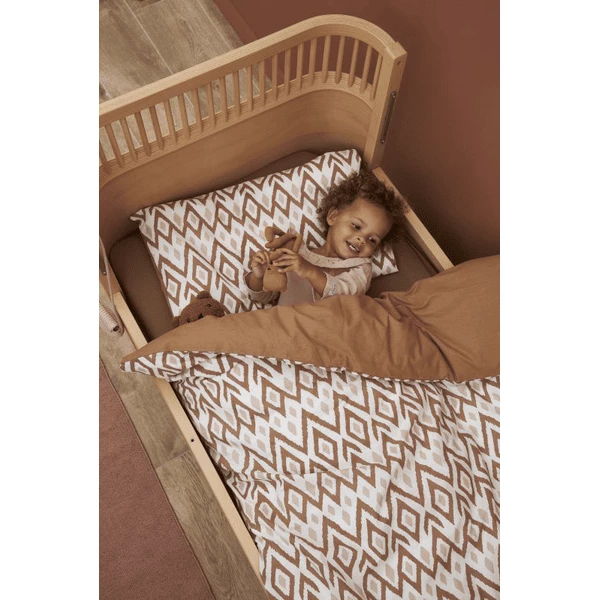 Meyco Beddengoed 120 X 150 Cm Ikat Sand / Uni Toffee 4 Meyco Beddengoed 120 X 150 Cm Ikat Sand / Uni Toffee - Afbeelding 4