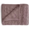 Mushie Gebreide Deken Honeycomb Rose 80 X 100 Cm