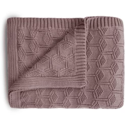 Mushie Gebreide Deken Honeycomb Rose 80 X 100 Cm -Beddengoed Verkoopwinkel mushie gebreide deken honeycomb rose 80 x 100 cm a401206 3