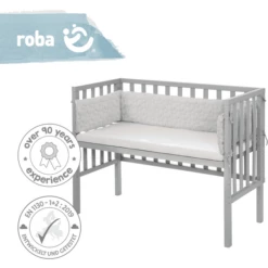 Roba Co-sleeper 2in1 Style Zilvergrijye Sterren -Beddengoed Verkoopwinkel roba co sleeper 2in1 style zilvergrijye sterren a315648 2