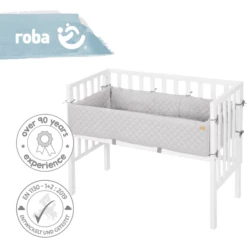 Roba Co-sleeper 2in1 Wit Style Grijs -Beddengoed Verkoopwinkel roba co sleeper 2in1 wit style grijs a308685 2