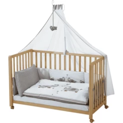 Roba Room Bed Co-sleeper Natuur Jumbotwins -Beddengoed Verkoopwinkel roba room bed co sleeper natuur jumbotwins a149616 2