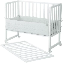 Roba Wieg & Co-sleeper 3in1 Met Barriere Frosty Green Sterren -Beddengoed Verkoopwinkel roba wieg co sleeper 3in1 met barriere frosty green sterren a315565 2