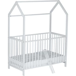 Schardt Huisbed Micky Wit Gelakt 60x120cm -Beddengoed Verkoopwinkel schardt huisbed micky wit gelakt 60x120cm a389460 2