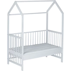 Schardt Huisbed Micky Wit Gelakt 60x120cm -Beddengoed Verkoopwinkel schardt huisbed micky wit gelakt 60x120cm a389460 3