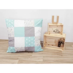 Ullenboom Patchwork Kussensloop 80 X 80 Cm Safari Pepermunt -Beddengoed Verkoopwinkel ullenboom patchwork kussensloop 80 x 80 cm safari pepermunt a300814 3