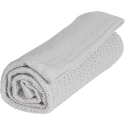 VINTER& BLOOM Deken Zacht Rooster GOTS Duif Grijs -Beddengoed Verkoopwinkel vinter bloom deken zacht rooster gots duif grijs a303701 3