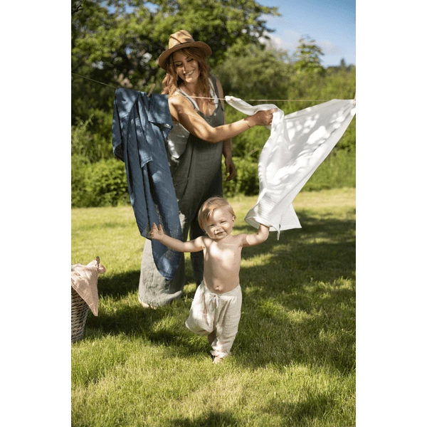 VINTER& BLOOM Giftset Deken Zacht Rooster & Mousseline Deken GOTS B Right White /Storm Blauw 4 VINTER& BLOOM Giftset Deken Zacht Rooster & Mousseline Deken GOTS B Right White /Storm Blauw - Afbeelding 4